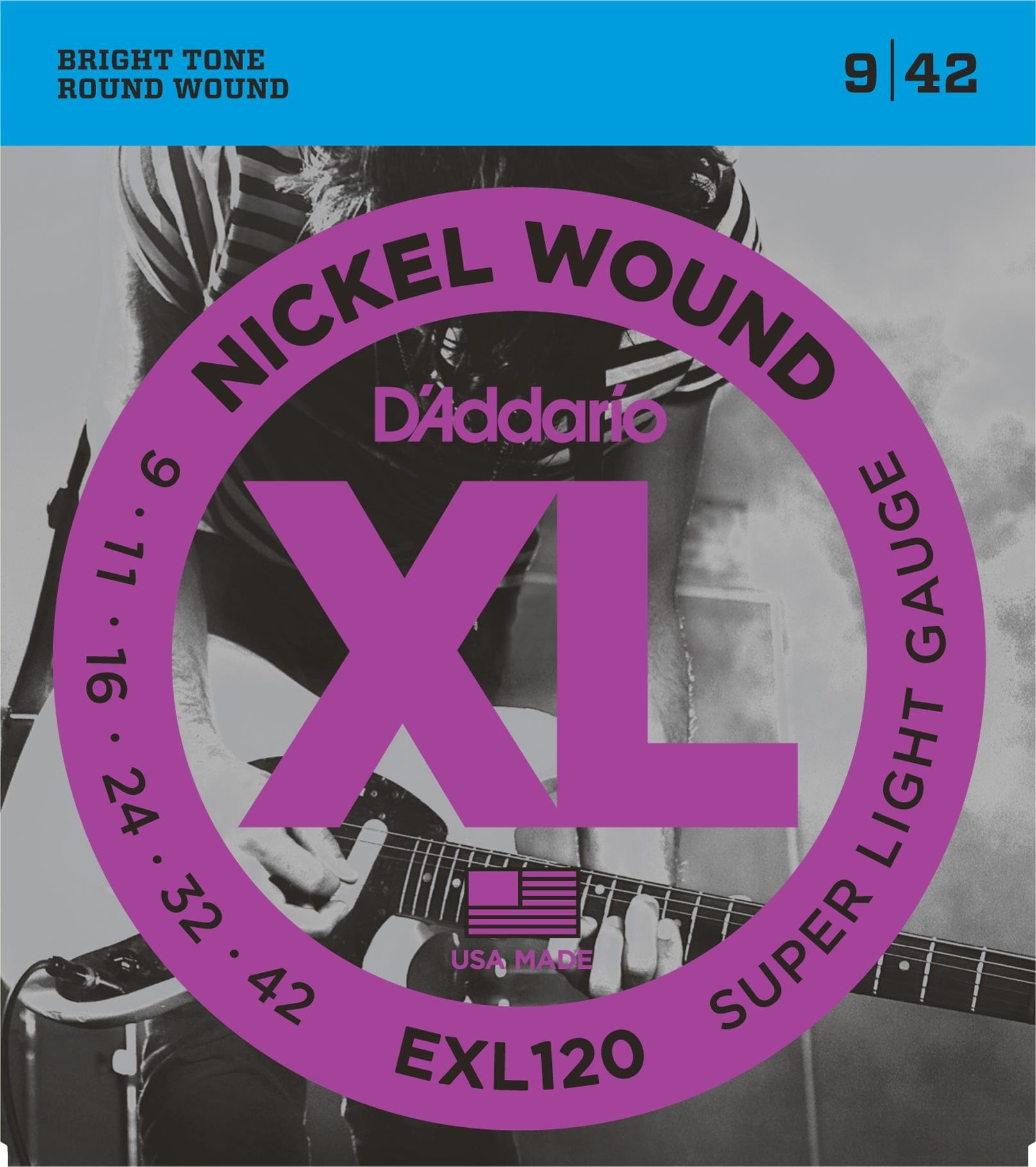 elektro-gtar-tel-set-xl-9-42-nickel-wo-a9-4c5 Daddario EXL120 09-42 Elektro Gitar Tel Seti - Görsel 1