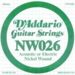 Daddario NW026 Elektro ve Akustik Gitar Re Teli
