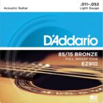 Daddario EZ910 Bronze Light 11-52 Akustik Gitar Tel Seti